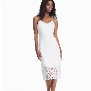 NEW White house black market White lace slip dress